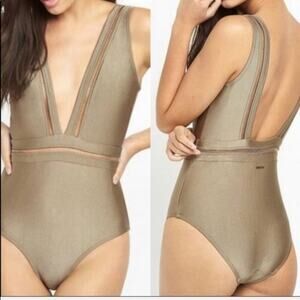 Ted Baker Starza Pointelle Deep-V Plunge Swimsuit
